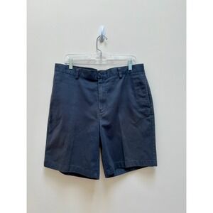 L.L. Bean Shorts Men's 35 Navy Blue Natural Fit Chino Cotton 8" Inseam Preppy